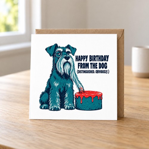 Schnauzer birthday card from - schnauzer,