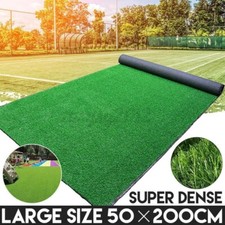 2M Artificial Grass Garden Turf Offcut Roll End Realistic Lawn Fake Carpet Mat