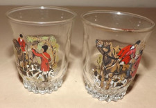 2 x vintage hunting scene