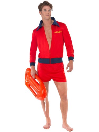 Mens beach lifeguard - beach, red