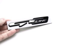 GT Line Rear Car Badge Decal Chrome and Black