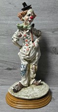 Vintage Capodimonte By Auro Belcari Clown Circus, Large Resin Sculpture Figurine