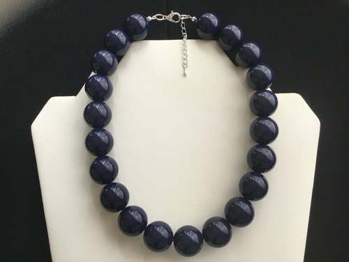 Chunky navy blue - chunky, beads