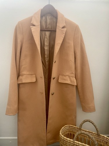Ladies long wool blend button - long,