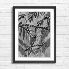 Colorful Tropical Parrots On