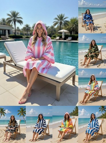 Adult beach poncho hooded - beach,