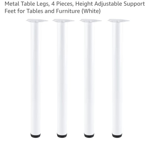 White steel table desk leg - steel, table/desk