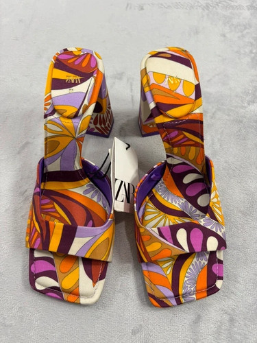 Zara printed high - heel, sandal