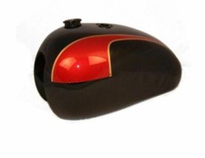 Fits For Triumph T140 Bonneville 73-78 Black Red Painted Fuel Tank With Cap ECs