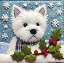 Single Luxury Westie Christmas Card XBL