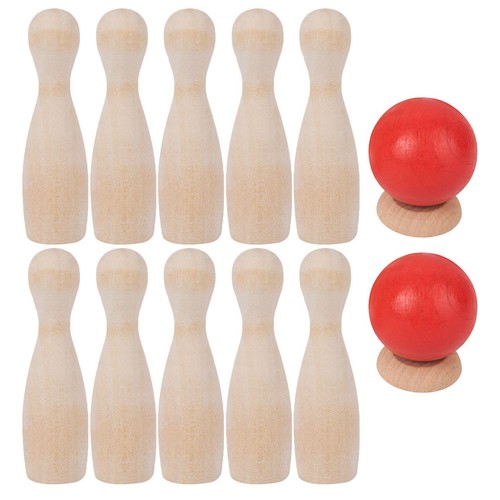 Wooden bowling toys - wooden,