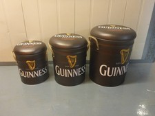 Guinness Guiness Metal Stool Padded Storage Seats Retro Vintage 32cm 37cm 44cm