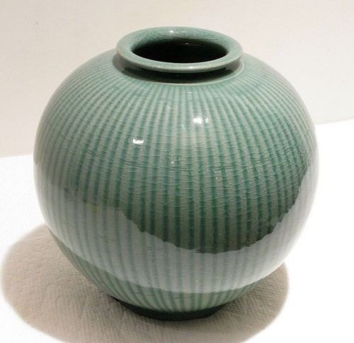 Korean celadon moon jar - jar, vase