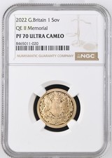 2022 Royal Mint UK Gold Proof Memorial Full Sovereign NGC PF70 Ultra Cameo