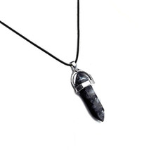 Quartz Necklace Crystal Healing Point Cut Gemstone Pendant Reiki Chakra Necklace