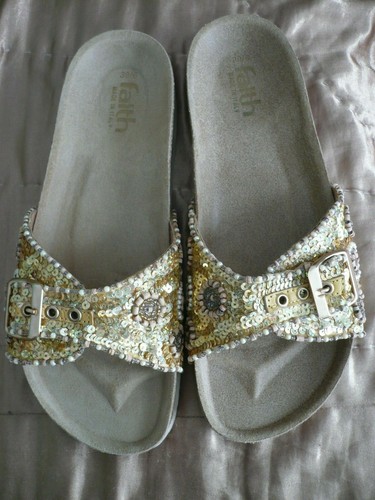 Faith gold sequin beaded - gold, &