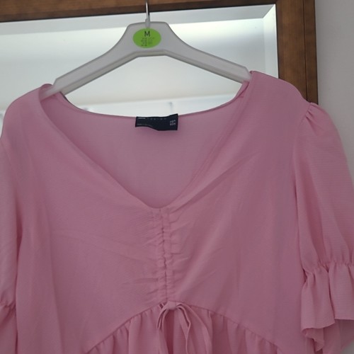 Asos pink chiffon - asos, v-neck