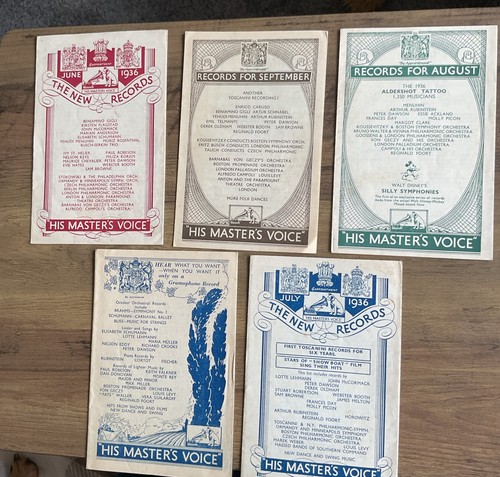 His masters voice catalogue - voice,