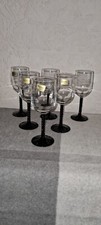 6x Black Twisted Stem Small White Wine Glasses d'Arques Luminarc Angelique