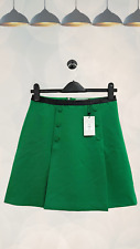 Ex Oasis Women’s Button Detail Mini A-Line Skirt in Emerald Green/Black