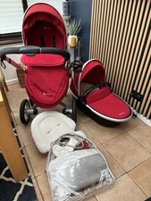 Silver Cross Red Surf Pram System: Pram, Carrycot, Accessories over £1200