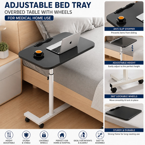 Adjustable bed tray overbed - adjustable,