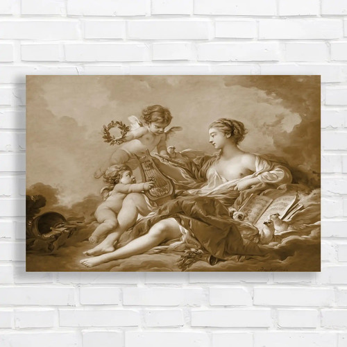 Romantic baroque cherubs sepia - baroque,