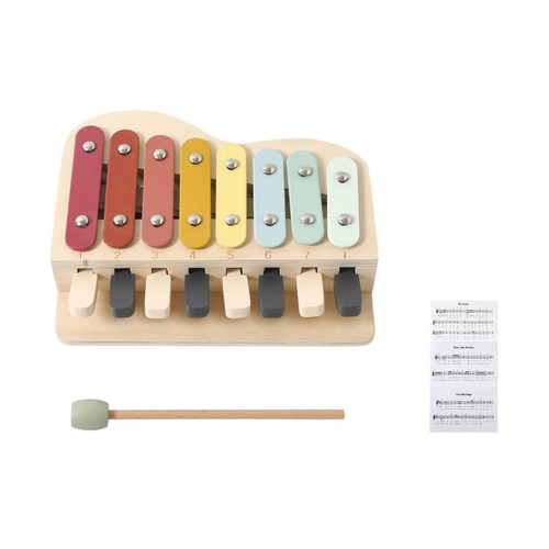 Key toy xylophone battery - 8-key, no-battery