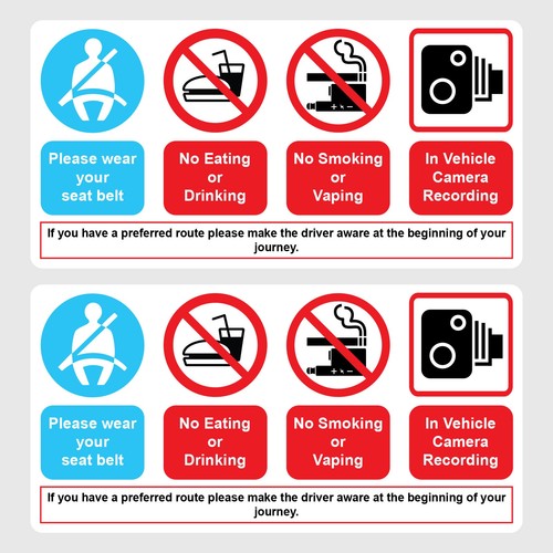 Taxi warning smoking vaping - warning,