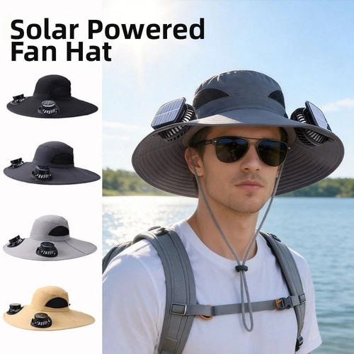 Dual fan solar - fan, hat