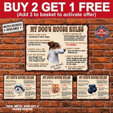 Dog house rules metal - dog’s,