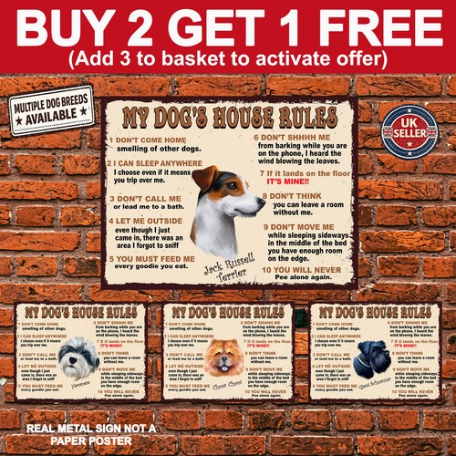 Dog house rules metal - house,