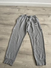 Nike Mens Joggers Double Swoosh Logo Sweatpants Size Large Grey Used