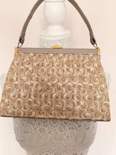 Vintage top handle leather bag - vintage,