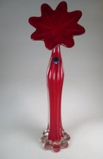 STRIKING TALL LEONARDO Art Glass Elephant's Foot Vase Ruby Red 47 cm 18 Inches