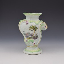 Derby Porcelain Large Asymmetric Rococo Vase European Landscape & Fancy Birds