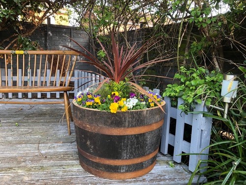 Large half oak whisky barrel - whisky,
