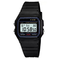 NEW Class Digital Watch F91 Water Splush F91 Look with Resin Strap in Black UK