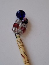 ANTIQUE BONE LACE BOBBIN, RED