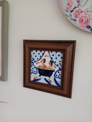 Vintage framed ceramic - framed,