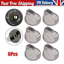 6Pcs Metal Universal Gas Stove Knob Cooker Oven 6mm Kitchen Switch Controller UK