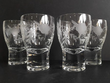 Set of 4 Crystal Floral Cut