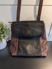 Womens Dubarry Dingle Brown & Black Leather Cross Body Backpack Multi Pocket Bag
