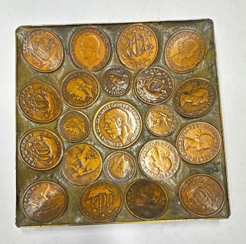 Square metal coin - square,