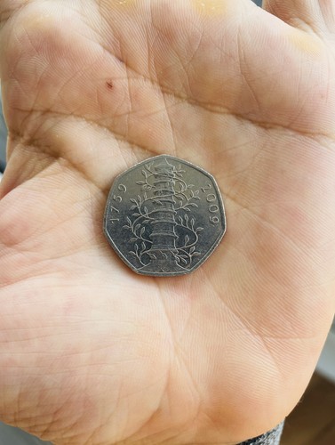 2009 kew gardens 50p coin - gardens,