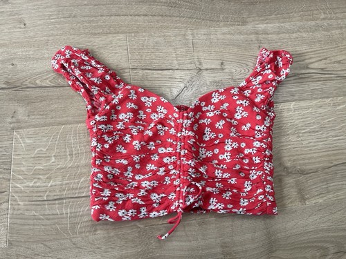 Zara red floral stretchy - zara,