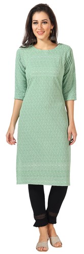 Women mint green chikankari - women,