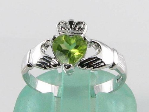 9ct white gold peridot - gold,