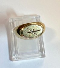 9ct GOLD DIAMOND GENTS PINKIE RING MILLENNIUM YEAR 2000 4.3gms