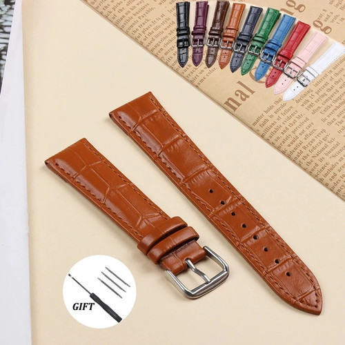Crocodile leather watch strap - crocodile,